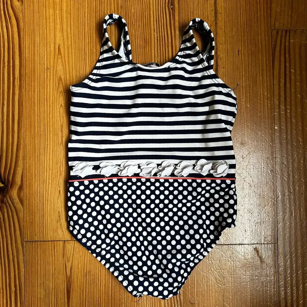 Juicy Couture‎ navy white floral one piece swimsuit SIZE 18/24M - Picture 4 of 4